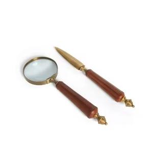 Meilleure vente traditionnelle indienne faite à la main Designer loupe Style moderne résine métal cadeau décor en gros - Product Image 5