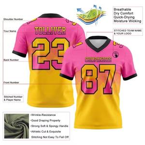 Camiseta Deportiva de Malla para Fútbol Americano con Diseño de Bandera Personalizado, Manga Corta, Estilo Degradado, Forma Cuadrada, Aspecto Auténtico - Product Image 4