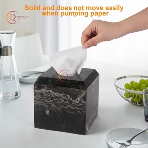 Boîte à mouchoirs en marbre noir bureau dessiner boîte inférieure créative multifonctionnelle bureau à domicile Restaurant boîte à mouchoirs approvisionnement à bas prix - Product Image 2
