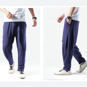 กางเกงลำลองทรงหลวมสำหรับผู้ชายกางเกงวิ่งฟิตเนสเอวยางยืดสีพื้นสำหรับผู้ชาย - Product Image 2