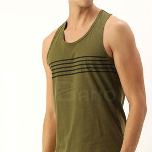 Camiseta sin mangas de algodón de verano para hombre, chaleco de gimnasio transpirable recién llegado, diseño de estampado personalizado, chaleco de entrenamiento de estilo informal, tejido de punto - Product Image 2