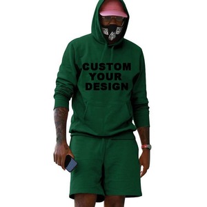 Active Hoodie Short Set <b>Men</b> Sporty Pullover and Shorts for Running Gym or Outdoor Fitness - Product Image 5