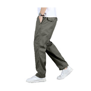 Pantalon chino en coton Oxford décontracté, léger pour l'été, infroissable, coupe droite, style classique formel, coupe régulière, sur mesure pour homme - Product Image 2