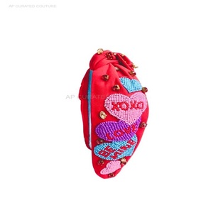 Diadema con cuentas, novedad de 2025, superventas, accesorios indios hechos a mano para el cabello, corazón de San Valentín, forma de hoja anudada, 2,5 pulgadas - Product Image 3