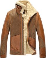 Blouson aviateur en cuir pour homme, vestes d'hiver chaudes en peau de mouton, manteau aviateur