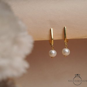 ต่างหูห่วงประดับมุกเงินแท้ 925 ดีไซน์หรูหรา ประเภทสินค้ามุก - Product Image 5
