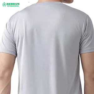T-shirt décontracté pour homme en coton épais 100 %, col rond, logo frontal, coupe ample, avec impression numérique, respirant - Product Image 6