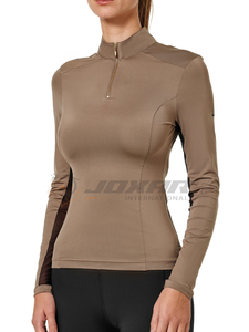 เสื้อขี่ม้าผู้หญิงผ้าระบายอากาศความชื้นผ้าระบายอากาศได้ดีน้ำหนักเบาสวมใส่สบายยืดพอดีกับนักกีฬา - Product Image 4