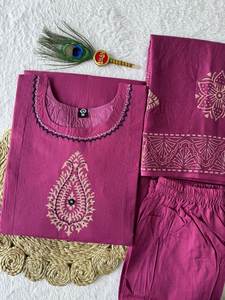 Nuevo Conjunto de Kurta, Pantalón y Dupatta de Algodón Puro para Mujer, Kurti de Diseño Moderno con Salwar Kameez de Estilo Pakistaní, Traje Étnico - Product Image 5