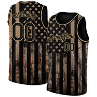 Otantik basketbol forması özel 3D kartal amerikan bayrağı tasarım siyah kraliyet kırmızı renkler 100% nefes Polyester özelleştirilebilir