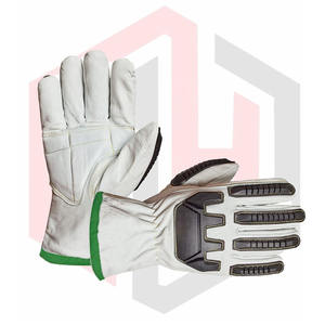 High Anti-Amp Cut Resistant Mechanic Leather <b>Gloves</b> Oilfield Safety Gear Oil Gas Mining TPR Impact Resistant 11 oz Breathable - Product Image 5