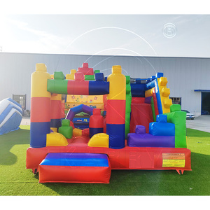 Nouveau château gonflable avec toboggan, blocs de construction gonflables, logo personnalisé, PVC léger, parc d'attractions pour enfants en plein air - Product Image 3