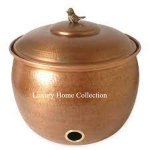 New <b>Large</b> Shape Metal Decorative Hose Storage <b>Pots</b> Hammered Design Black Color Powder Coated Handmade Designer Attractive Look - Product Image 5