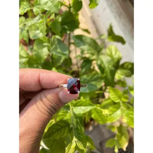 925 <b>Silver</b> Natural Red Garnet <b>Ring</b> with Topaz Fine Jewelry for <b>Men</b> Every Day Wear Platinum Cut Gemstone <b>Ring</b> - Product Image 1