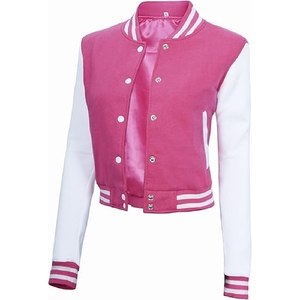 Kandari Sports Unisex Custom Crew Neck Pullover Baseball Varsity Jacket 100% Cotton Woolen Embroidery Front Winter <b>Coat</b> - Product Image 3