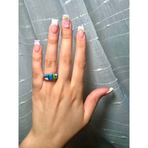 Navajo-Handmade Fashionable Multi-Stone <b>Ring</b> with <b>Adjustable</b> Sterling Silver & 18K Rose Gold Plating Inlaid Style Perfect Gift - Product Image 5