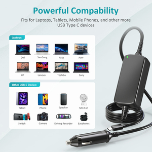 100W USB-C รถชาร์จแล็ปท็อป PD 3.0 ชาร์จเร็ว DC 12V 24V สำหรับแมคบุ๊ค เดลล์ เอชพี เลอโนโว ทั้งแพด ซัมซุง เอซุส เอเซอร์ โซนี่ โตชิบา - Product Image 2