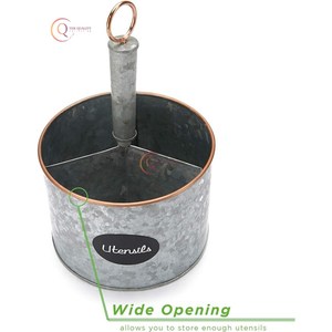 Traditionnel suspendu galvanisé cuisine Caddy outil à la main décoratif porte-couverts Table et ustensiles de cuisine organisateur de stockage - Product Image 6