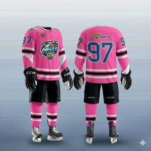 Maillots de hockey sur glace sublimés personnalisés, légers, 100% polyester, bâtons, équipe des États-Unis/ uniformes, séchage rapide, respirant, pour hommes - Product Image 1