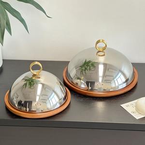 Platos de cena de acero inoxidable con borde dorado de 10 pulgadas de lujo, vajilla de precio barato para restaurante, boda, escuela y uso doméstico - Product Image 4