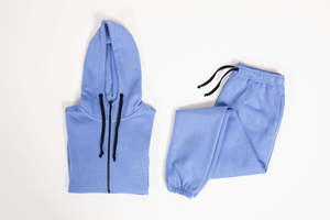 Survêtement pour femme en coton 100% surdimensionné, couleur unie, logo imprimé sur écran personnalisé, poids lourd, hip hop, 2 pièces - Product Image 6