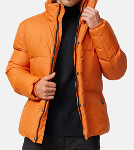 Veste matelassée pour homme, col montant, fermeture éclair, surdimensionnée, grande taille, hiver, épaisse, chaude, logo personnalisé, vêtements à bulles - Product Image 4