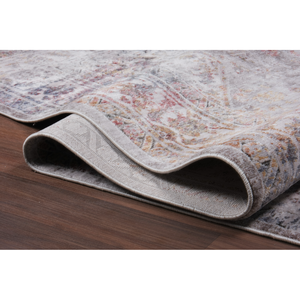 Alfombra Oriental Vintage con Aspecto Desgastado, Tono Gris Neutro y Tonos de Óxido, Alfombra Rectangular Tradicional para Pasillo, Material PP - Product Image 2