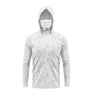 Chemise de pêche à manches longues à capuche camouflage pour homme, UPF 50, anti-UV, séchage rapide, respirante, en polyester, pull-over - Product Image 2