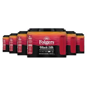 Café moulu Folgers Black Silk, torréfaction foncée, 22,6 oz. Boîte de conserve (lot de 6) - Product Image 1