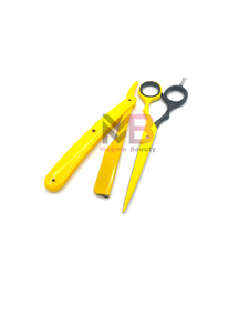 Fait sur mesure 2 pièces utilisation manuelle outils de barbier ciseaux amincissants en acier inoxydable rasoirs de barbier poignées en acier inoxydable commandes en gros - Product Image 2