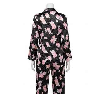 ชุดนอนผ้าซาตินพิมพ์ลายดิจิทัล แห้งเร็ว สำหรับผู้หญิง ผลิตจากผ้าโพลีเอสเตอร์ เนื้อผ้าเรียบ น้ำหนักเบา ขายส่ง - Product Image 4