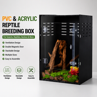 Enclos pour reptiles en acrylique PVC 12x12x18 pouces, 25 gallons, 16*16*24 pouces, vertical, OEM, emballage plat, livraison rapide, cage pour reptiles