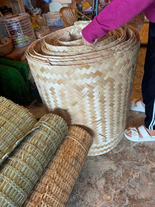 ของตกแต่งบ้านแบบคลาสสิกแผ่นรองทำจากไม้ไผ่ทำมือ100% เป็นมิตรกับสิ่งแวดล้อมดีไซน์ผ้าทอสำหรับติดผนังเพดาน - Product Image 3