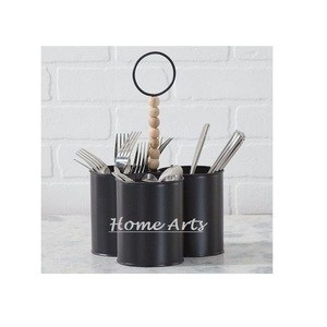 Porte-Couverts en Fer Solide de Bonne Qualité Forme Ronde Porte-Couverts 3 Pièces pour la Maison et la Cuisine Services de Table - Product Image 3