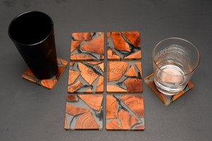 Epoxy Resin and Wood <b>Coasters</b>, Elegant Home Decor <b>Drink</b> <b>Coasters</b>, Handmade for Natural Stone <b>Coasters</b> - Product Image 5