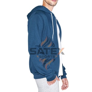 Sweat à capuche pour homme avec fermeture éclair, personnalisé, brodé, en molleton 100% coton, tissu lourd, 500 g/m², personnalisation complète, haute qualité, prix bas - Product Image 2