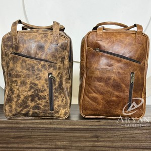 Vintage Full Grain Genuine Leather Backpack with Multiple Pockets Travel Work School <b>Bags</b> Rustic Men & Women Trendy Everyday Use - Product Image 1