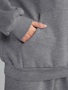 Chándal de mujer de color de estilo de algodón 100% de calidad superior chándal de dos piezas de gran tamaño liso para damas - Product Image 2