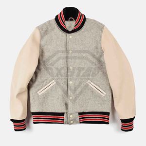 Nouvelle arrivée 2025 veste de baseball à manches en cuir veste d'hiver à manches en cuir patchwork brodé de conception personnalisée de haute qualité - Product Image 1