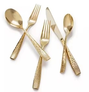 Unique Embossed Design 5-Piece Mirrored Stainless Steel <b>Cutlery</b> <b>Set</b> <b>Hanging</b> Custom Premium Quality Sleek Classic Design for - Product Image 5