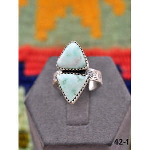 Southwest-Inspired Paloma & Sterling Silver <b>Adjustable</b> Fashion <b>Ring</b> with Turquoise Hand-Shape Bezel Setting Gift - Product Image 2
