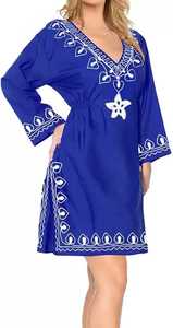 Femmes élégant Boho broderie robe à manches longues a-ligne genou longueur solide nouvelle soirée attrayante plage fête porter filles gratuit - Product Image 4