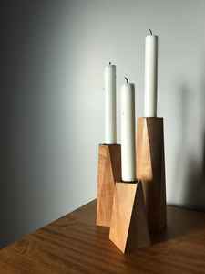 Bougeoirs en bois de Noël faits à la main, artisanat unique, support poli d'Inde pour la décoration de la maison et les mariages - Product Image 3