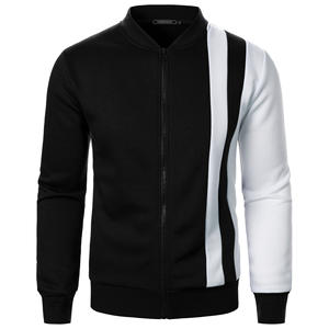 Cárdigan informal de alta calidad para hombre, suéter, cuello levantado, cremallera, bloqueo de Color, chaqueta universitaria, logotipo personalizado - Product Image 4