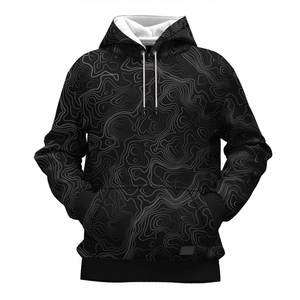 Sudadera con capucha ligera para hombre Sublimación de alta calidad Sudadera informal Patrón sólido Temporada de invierno Cuello con capucha Color liso - Product Image 2