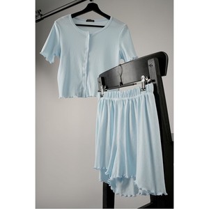 ชุดนอนผู้หญิง ผ้าฝ้าย ลายฉลุ 180-190 กรัม เสื้อยืดแขนสั้น กางเกงขาสั้น ชุดนอน ไซส์ S-XXL - Product Image 3