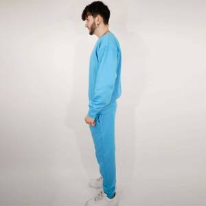 Conjunto de sudadera y pantalones de chándal con cuello redondo de mezcla pesada para hombre, chándal de dos piezas duradero y cálido para uso diario informal - Product Image 2