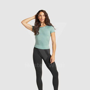 Camiseta Deportiva de Manga Corta con Logotipo Personalizado para Gimnasio, Entrenamiento, Correr, Ecológica, de Secado Rápido, con Patrón Sólido, para Verano - Product Image 6