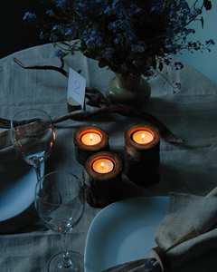 Ensemble personnalisé de 3 bougeoirs en bois pour bougies piliers Grand bougeoir décoratif vintage - Product Image 6
