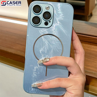 Le nouvel anneau magnétique circulaire ultra-mince en gaze de plumes mat Anti-chute étuis de téléphone portable durs pour iphone 17 16 15 Pro Max
